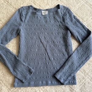 Abercrombie Kids Textured Slate Blue Blouse